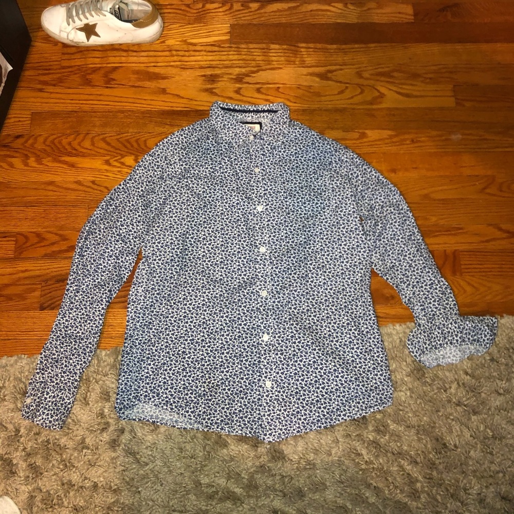 mens  L large hudson and barrow button down shirt